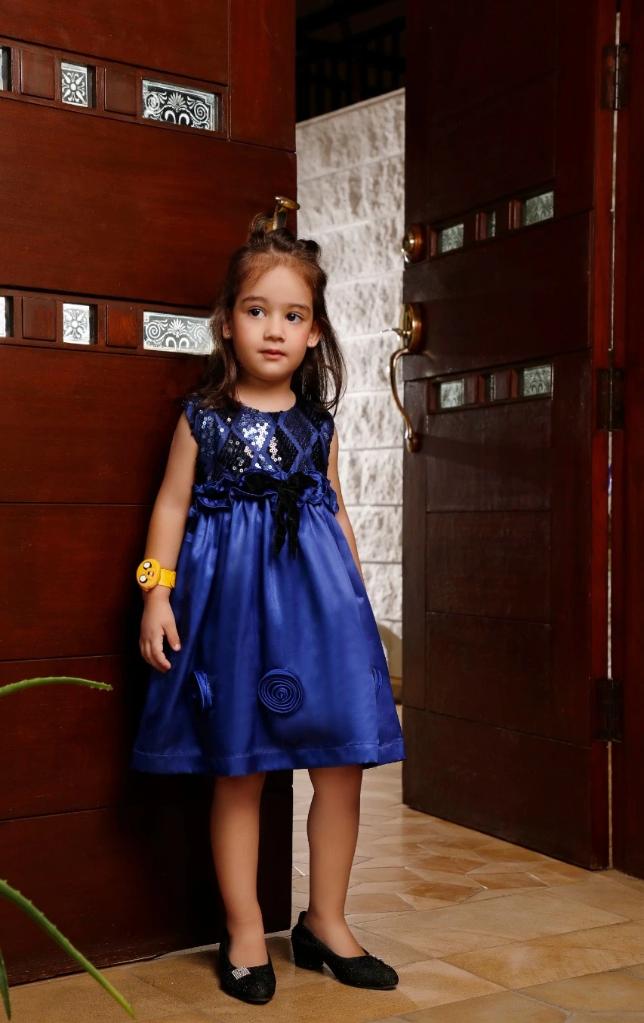 Self Check Sequins Satin Frock | WC1920 | F971