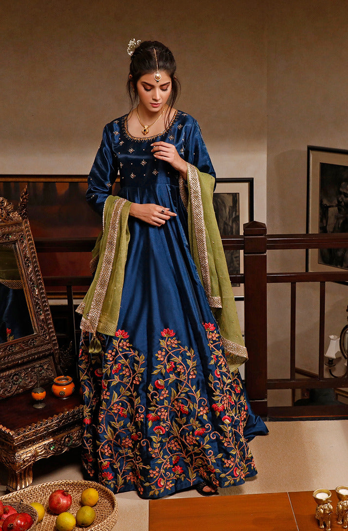 Taffeta Hand Work Embroidered Maxi | Meerab Festive Edit | M20198