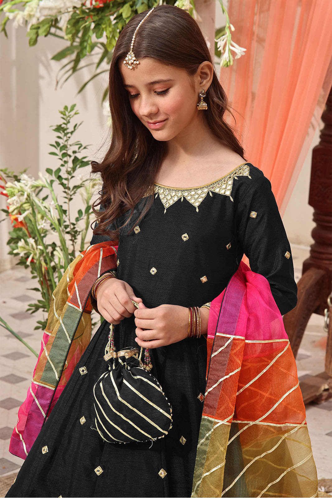 SANA'S red embroidered maxi dress Pakistan occasion wear