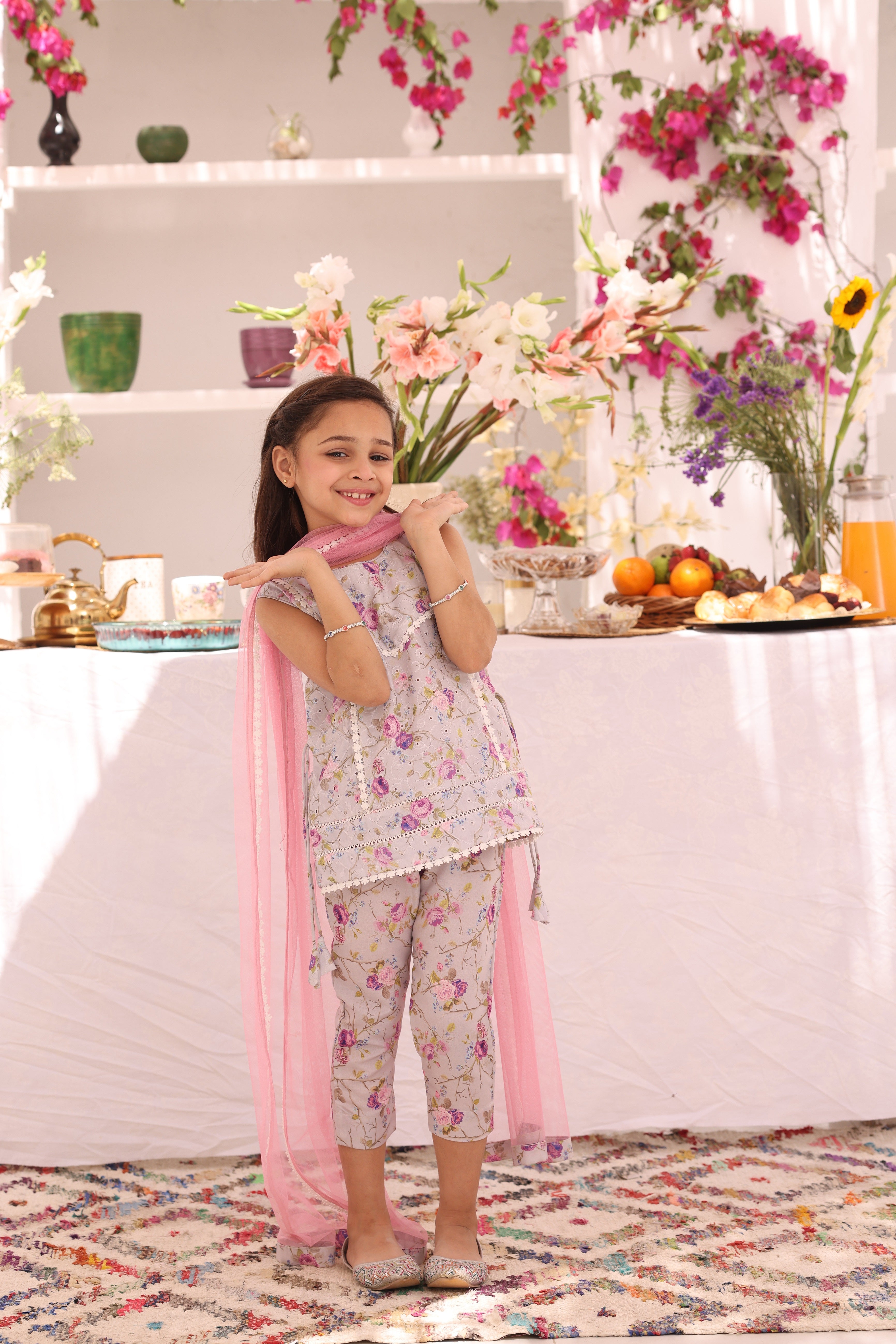 Floral Printed Lawn Chicken Kari 3pc Suit | ZEB | S3288