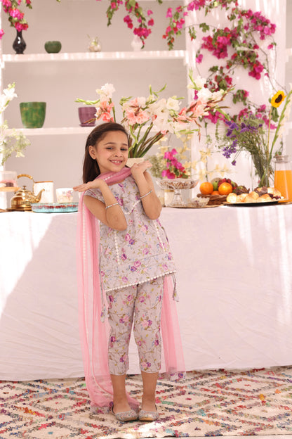 Floral Printed Lawn Chicken Kari 3pc Suit | ZEB | S3288