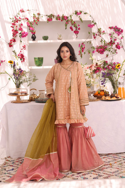 Cotton Lorex & Mesuri Gharara Suit | ZEB | G123283