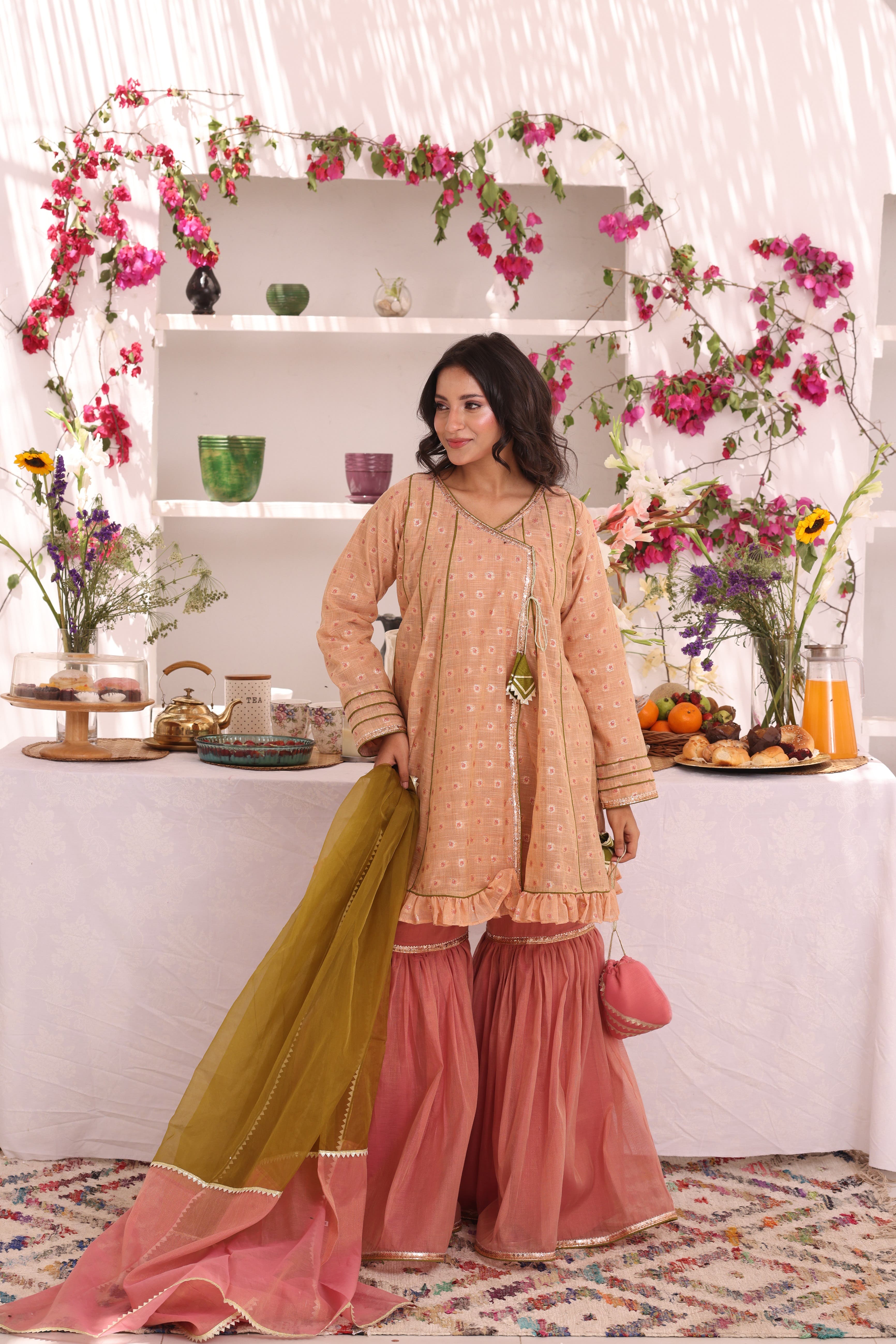 SANA'S cotton gharara suit Pakistan occasion wear