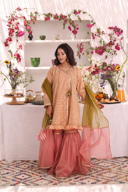 Cotton Lorex & Mesuri Gharara Suit | ZEB | G123283