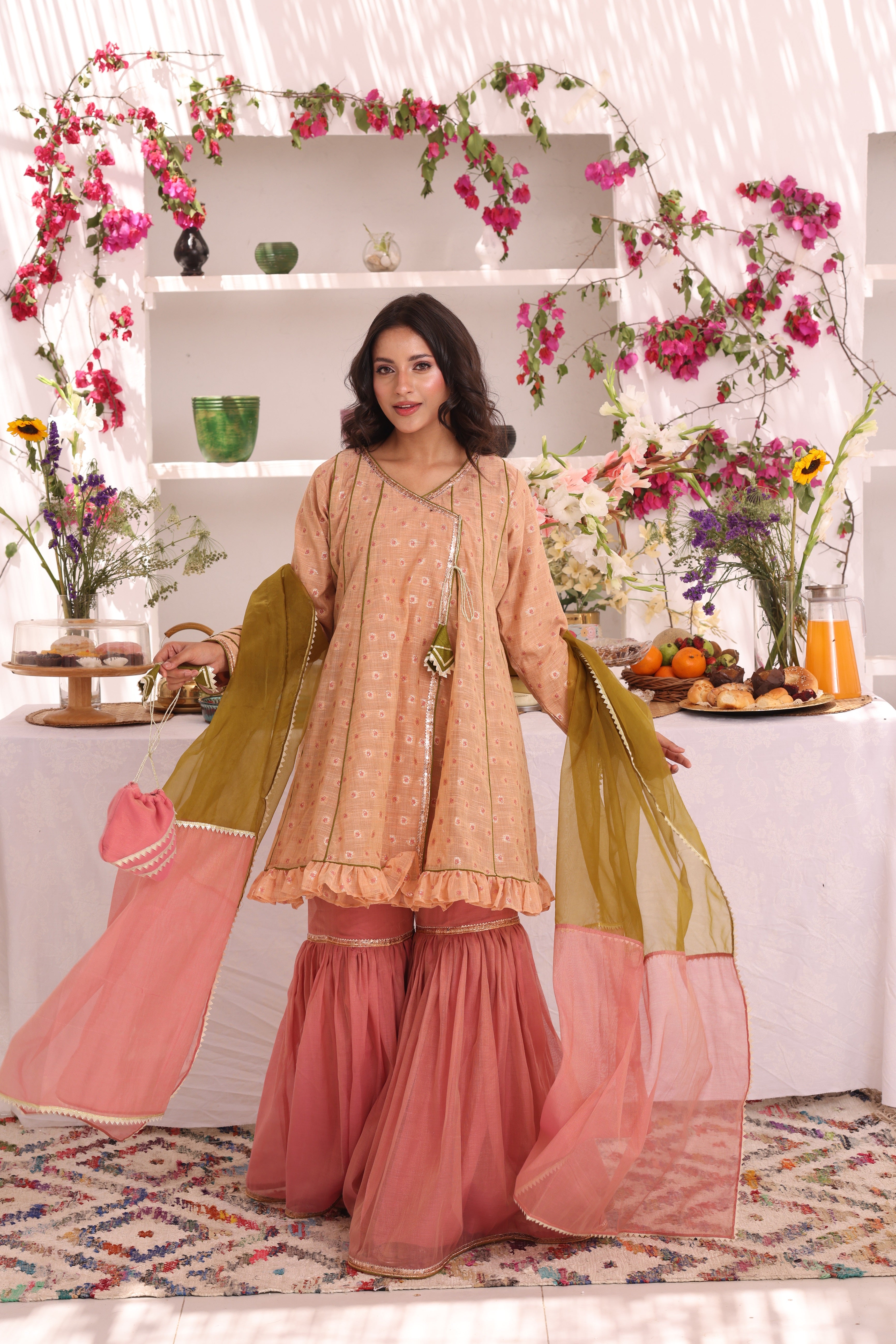 Cotton Lorex & Mesuri Gharara Suit | ZEB | G123283