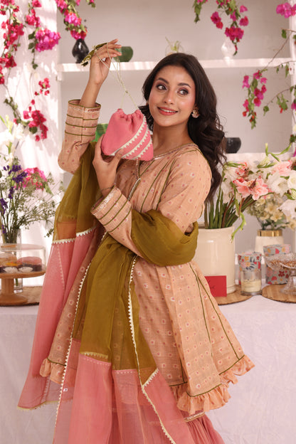 Cotton Lorex & Mesuri Gharara Suit | ZEB | G123283