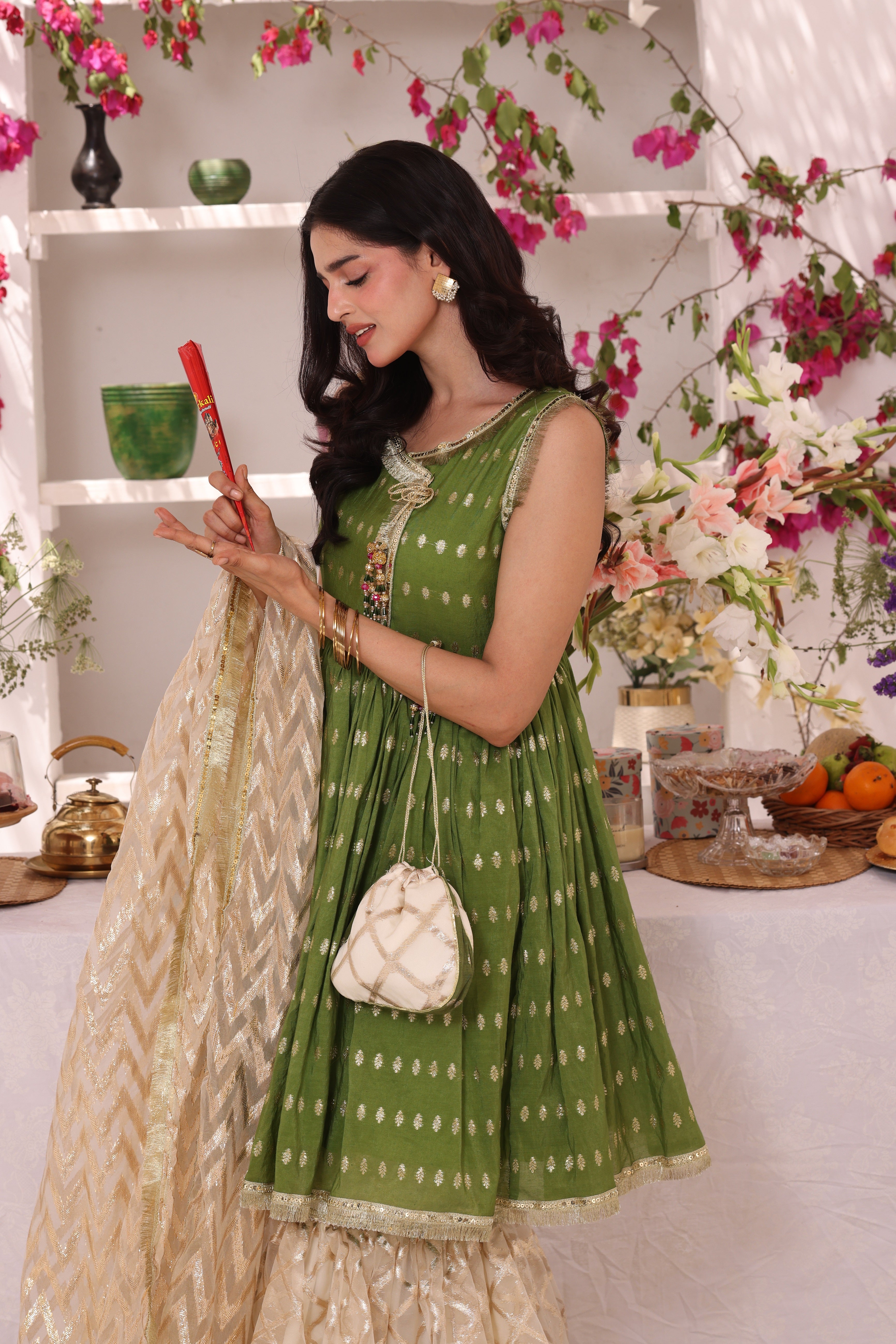Cotton & Organza Lorex Gharara Suit | ZEB | G123284