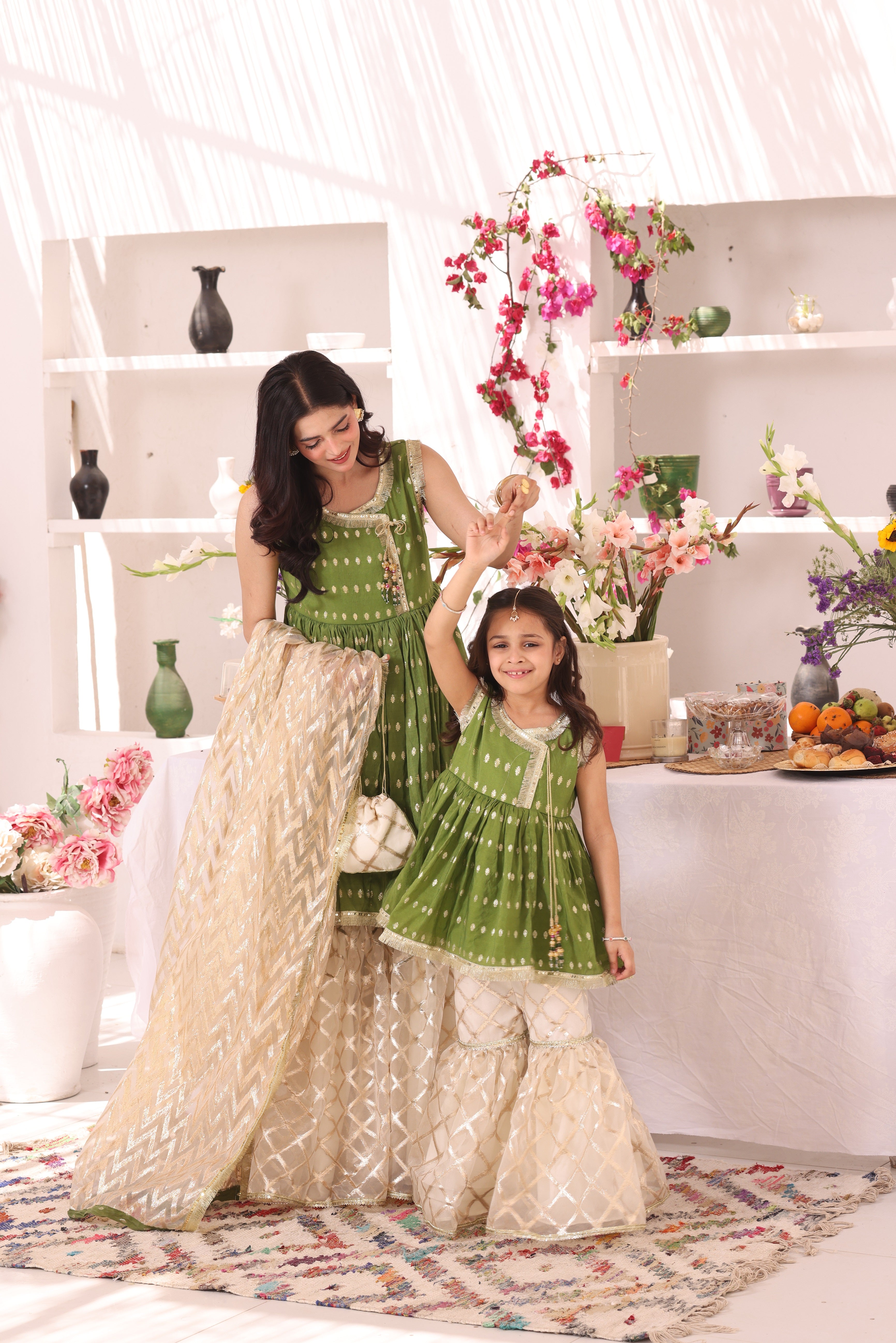 Cotton & Organza Lorex Gharara Suit | ZEB | G123284