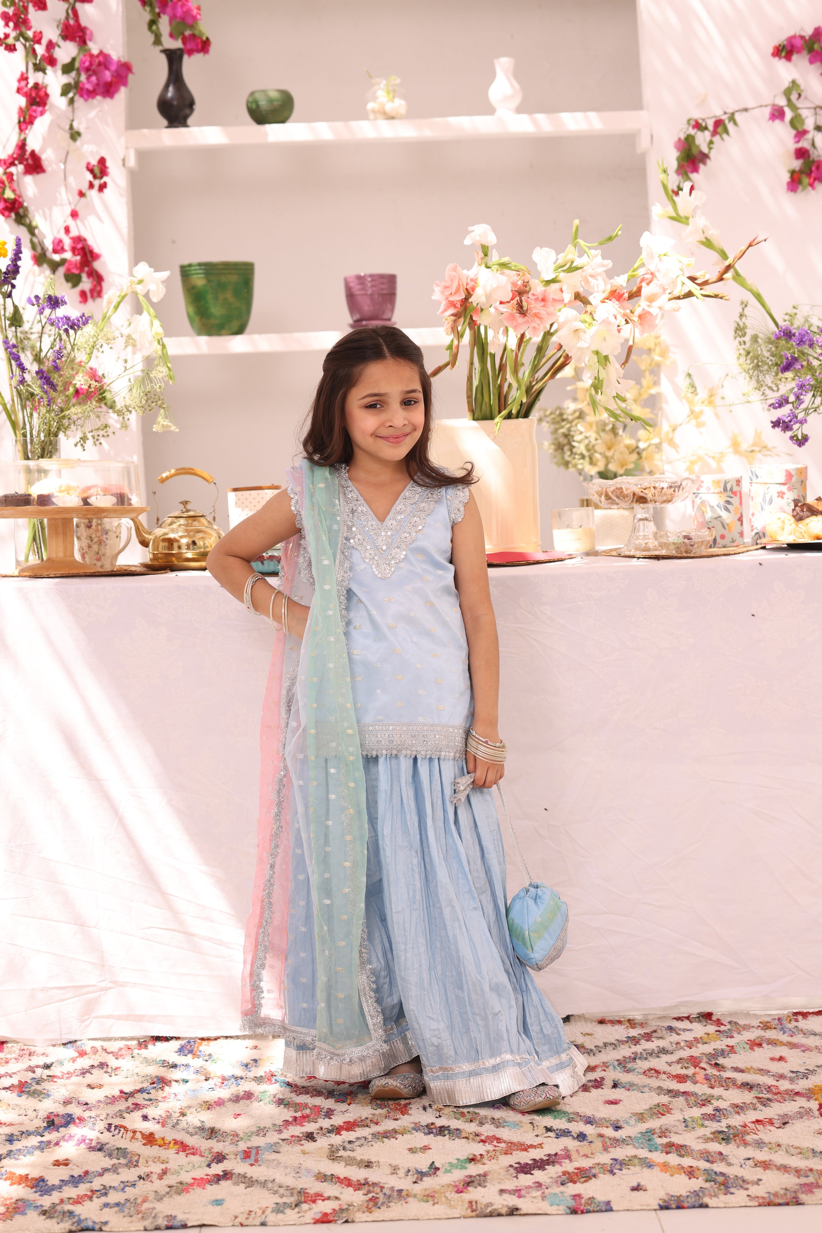 Organza Lorex & Cotton Crush Plazo Suit | ZEB | P3289