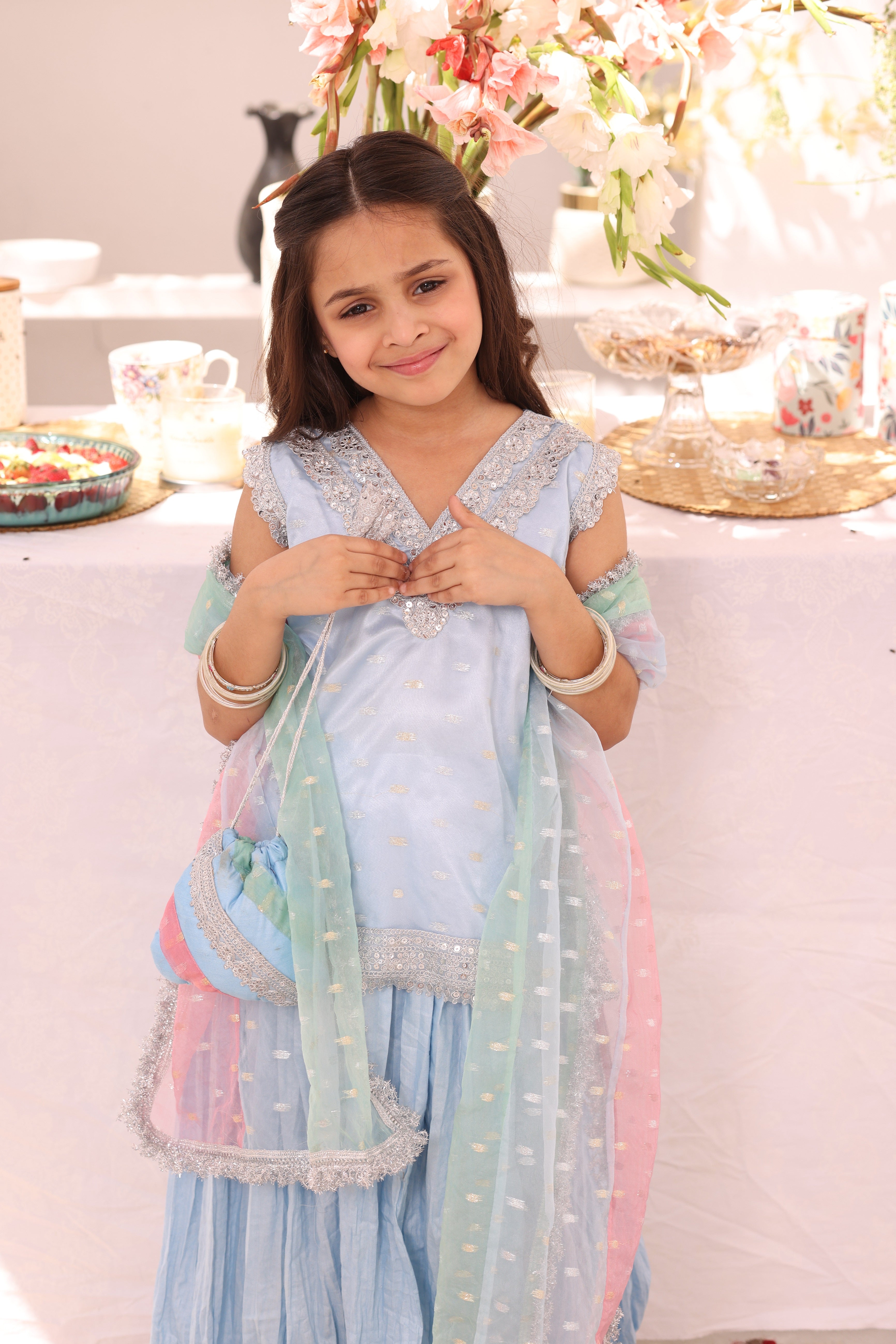 Organza Lorex & Cotton Crush Plazo Suit | ZEB | P3289