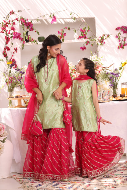 Embroidered Cotton Silk & Organza Gharara Suit | ZEB | G123286