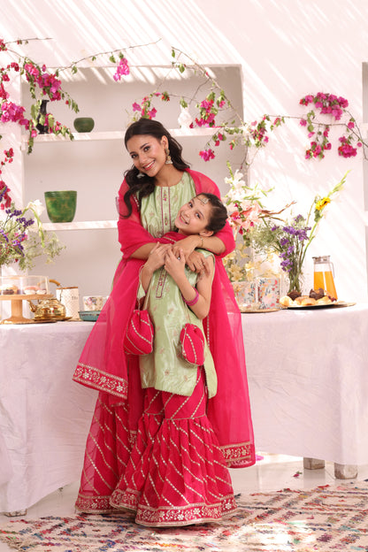Embroidered Cotton Silk & Organza Gharara Suit | ZEB | G123286