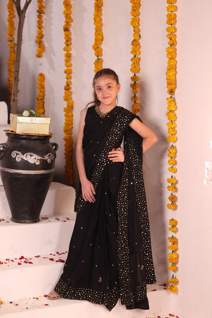 Sequins Work Chiffon Saree | SHENDI | SR202406-G
