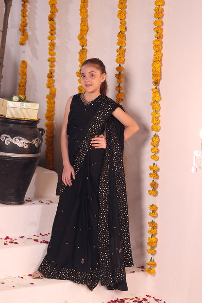 Sequins Work Chiffon Saree | SHENDI | SR202406-G
