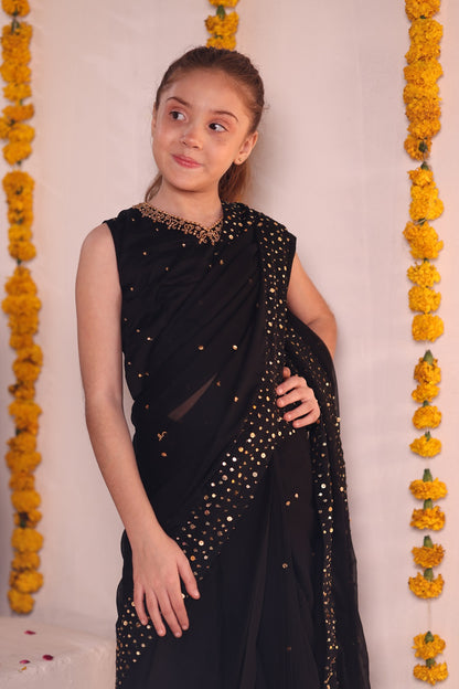 Sequins Work Chiffon Saree | SHENDI | SR202406-G