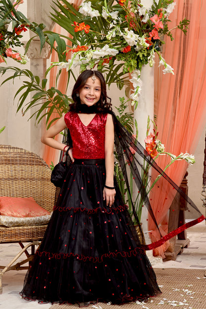 Sequins & Net Lehenga Choli | SHENDI | L3190 & L123190