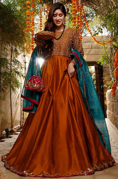 Handwork Embroidered Raw Silk Wedding Maxi | WC1920 | M202323