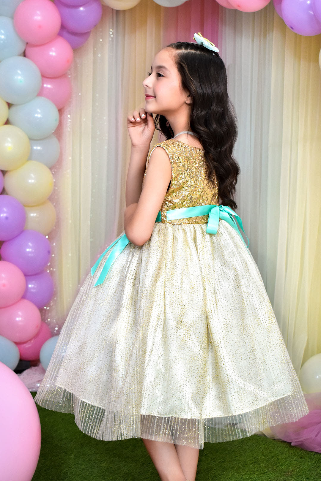 SANA'S net frock Pakistan party wear