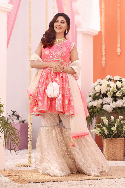 Cotton Lorex Angharka Style Gharara Suit | TEHWAAR | G123175
