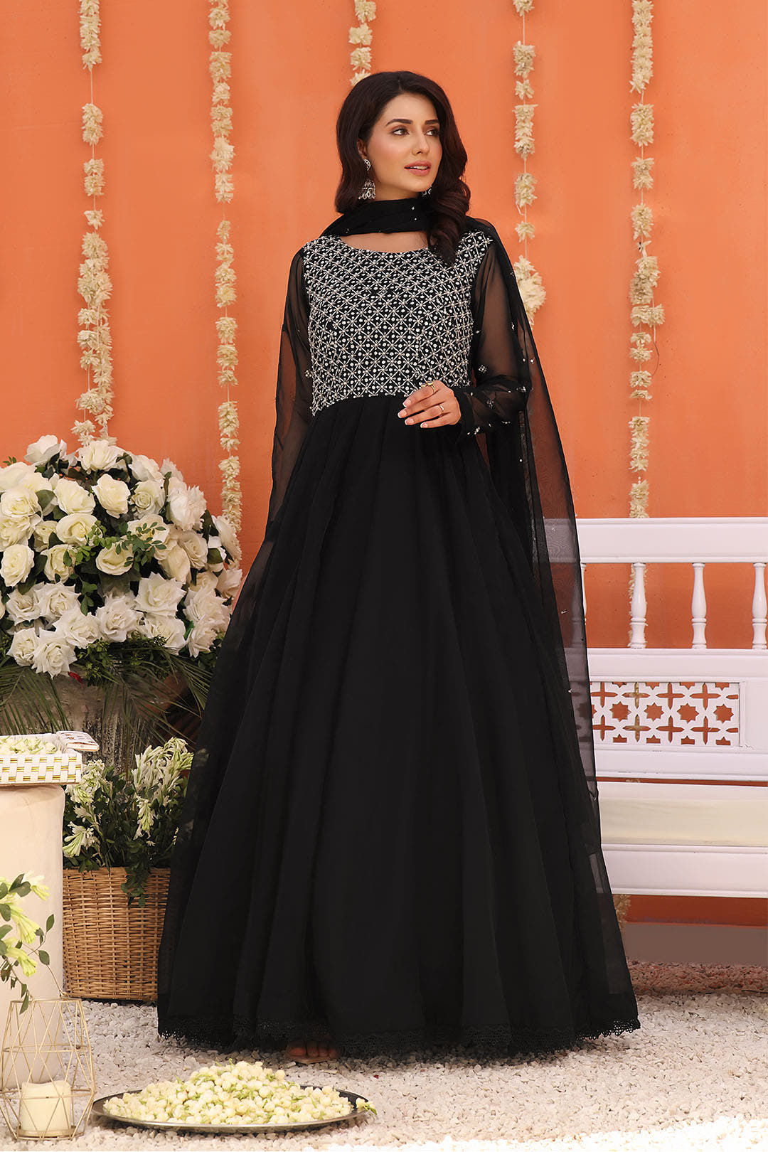 SANA'S handwork maxi dress Pakistan occasion wear
