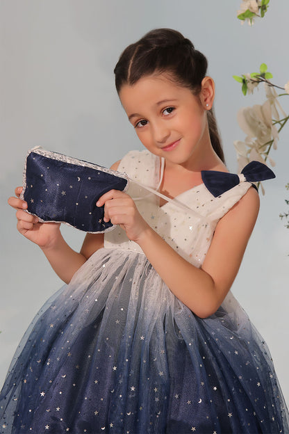 Two Tone Starry Net Frock | Winter Festive | F2343