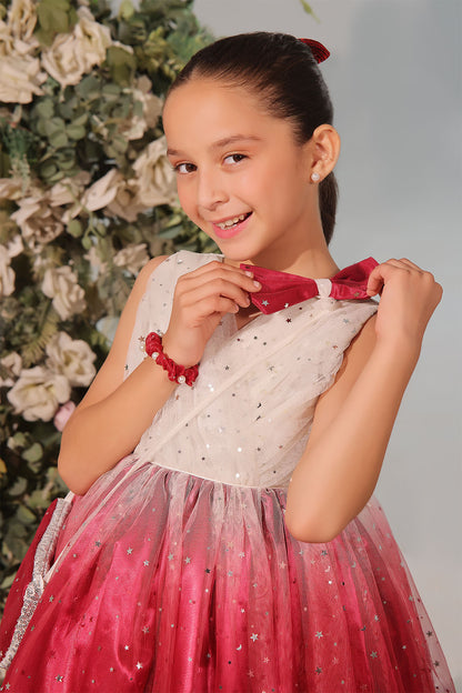 Two Tone Starry Net Frock | Winter Festive | F2343