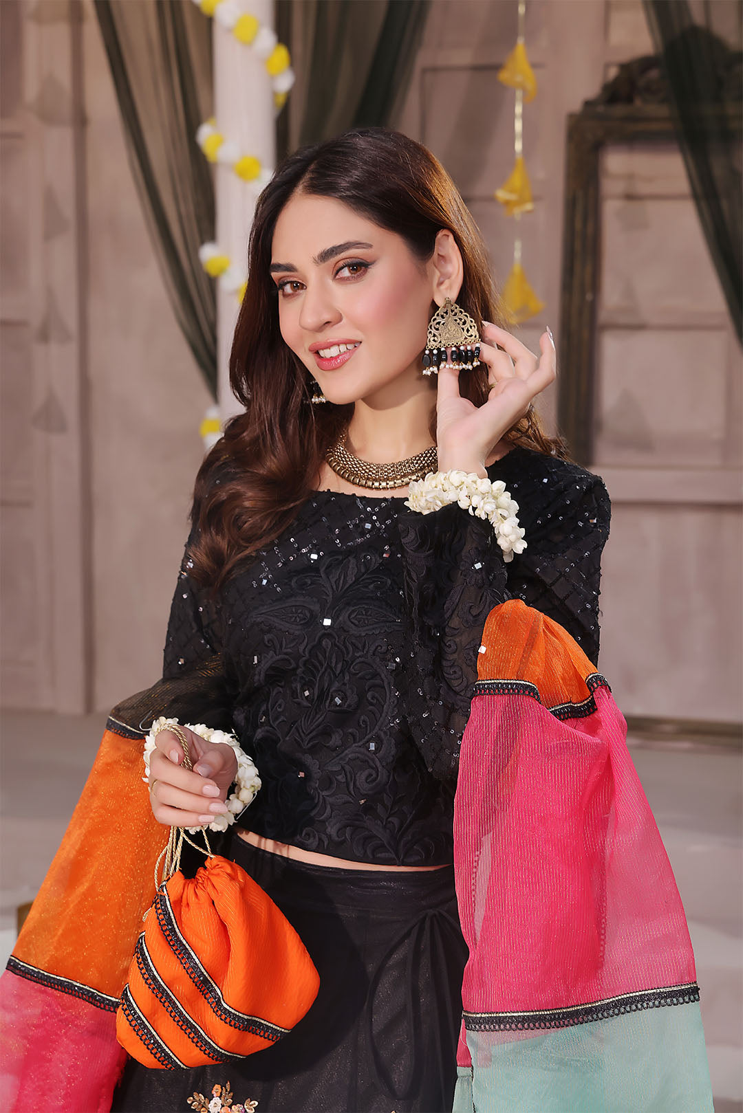 Embroidered Multi Sequins Lehenga Choli | SHENDI | L123194