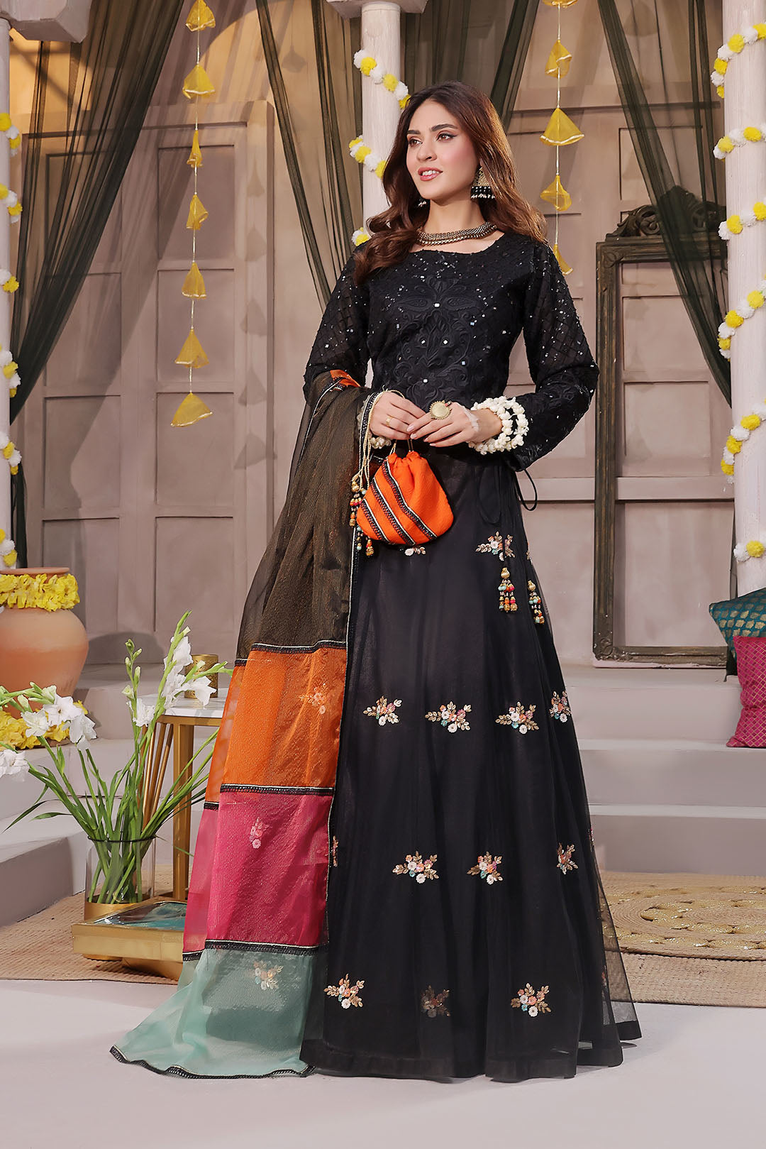 Embroidered Multi Sequins Lehenga Choli | SHENDI | L123194