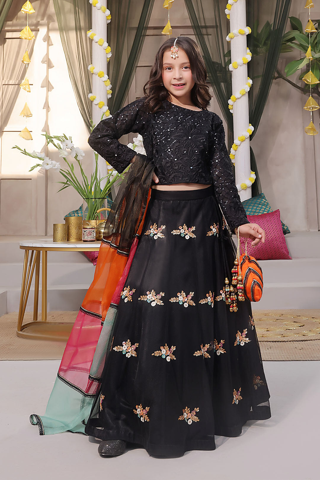 Embroidered Multi Sequins Lehenga Choli | SHENDI | L3194