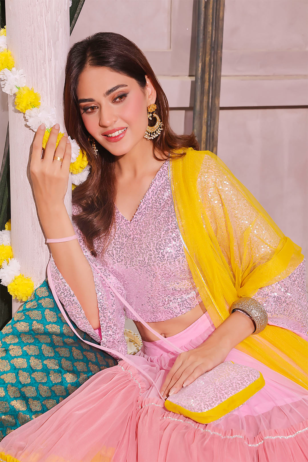 Sequins Net Lehenga Choli | SHENDI | L123226