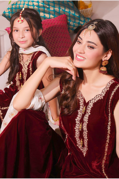 Aari Embroidery Velvet Gharara Suit | SHENDI | G3205