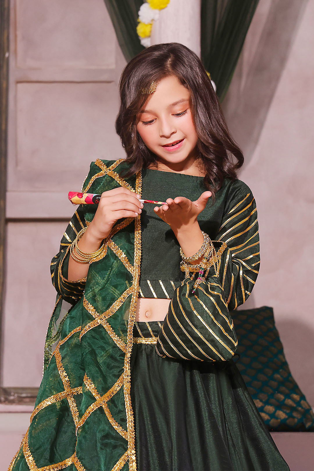 Gotta Embroidered Lehenga Choli | SHENDI | L3193