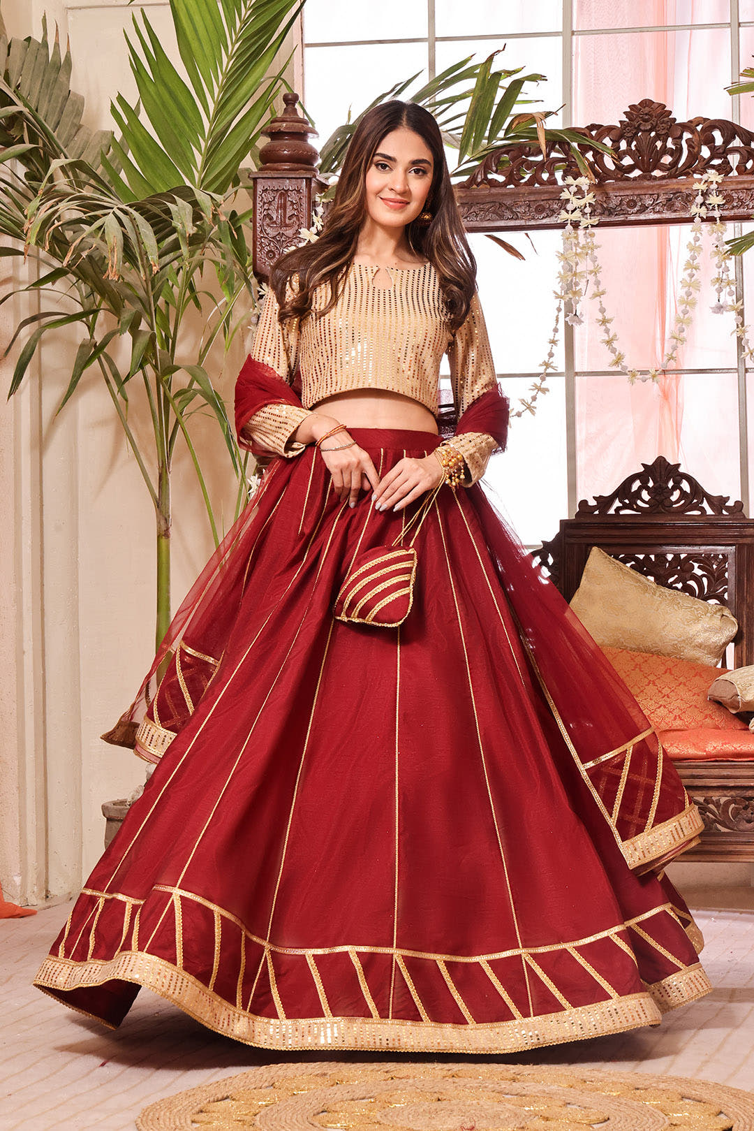 SANA'S raw silk lehenga Pakistan occasion wear