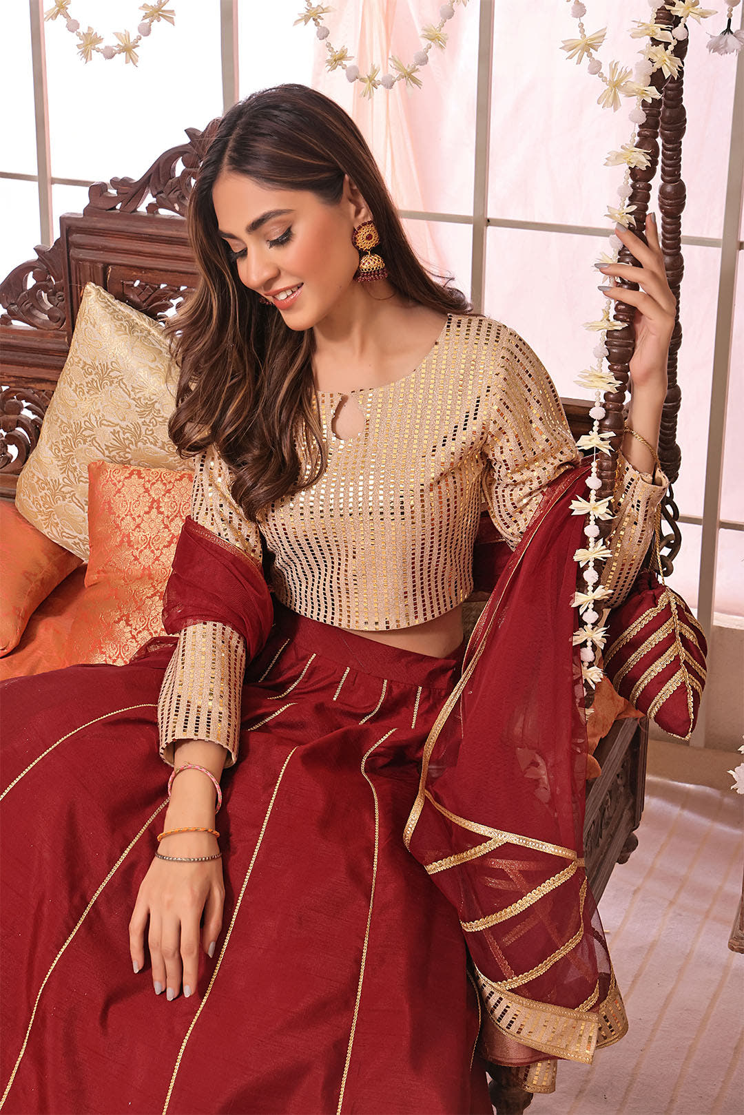 SANA'S raw silk lehenga Pakistan occasion wear
