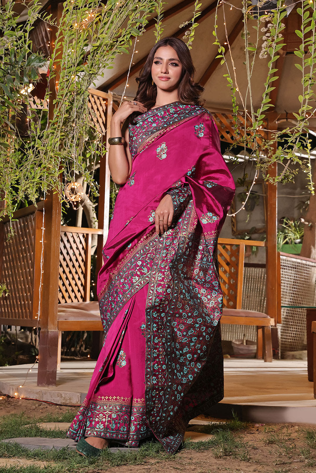 women block printed luxury saree Pakistan