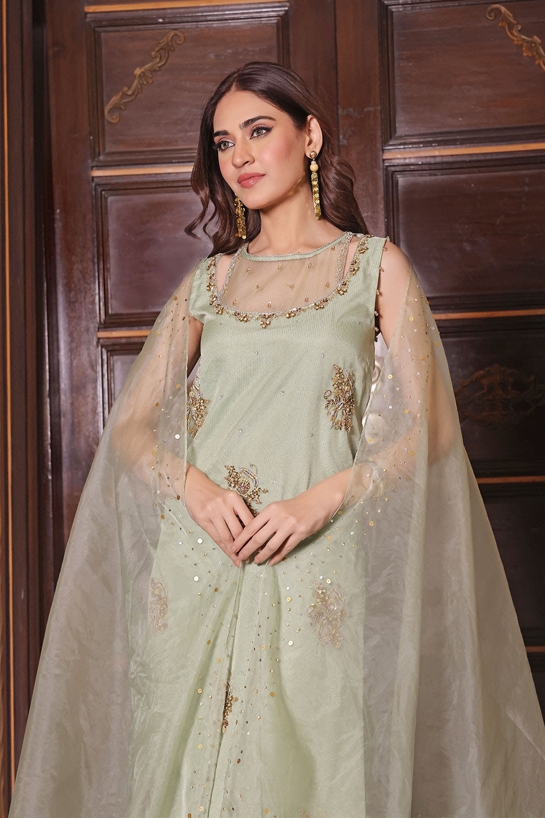 SANA'S red embroidered suit Pakistan occasion wear