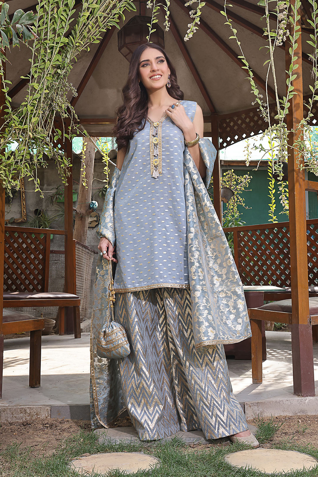 Organza Lorex Plazo Suit | New Arrivals | P123224