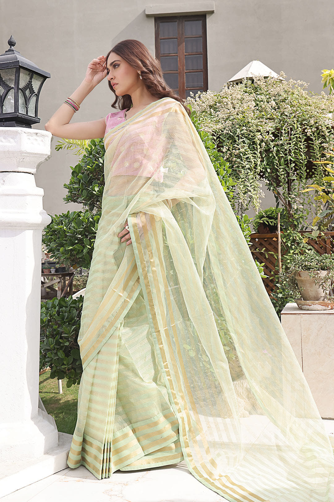 SANA'S organza saree Pakistan occasion wear