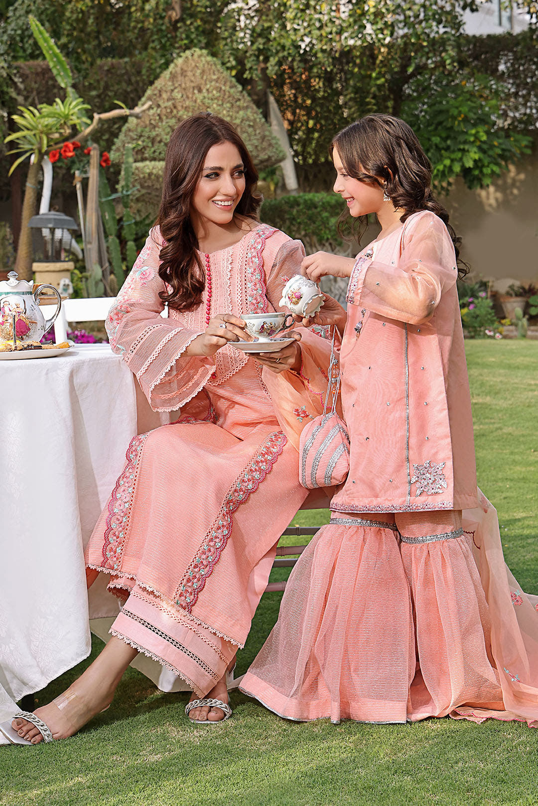SANA'S red embroidered gharara suit Pakistan occasion wear