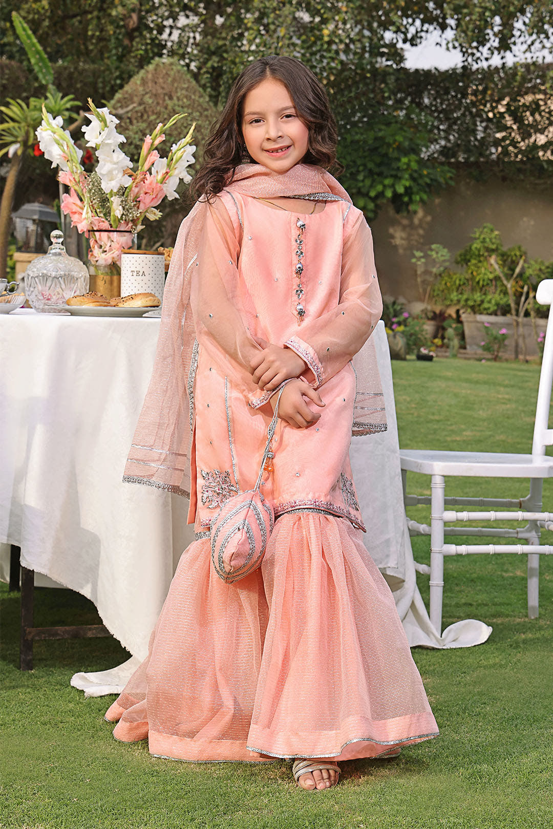 SANA'S red embroidered gharara suit Pakistan occasion wear