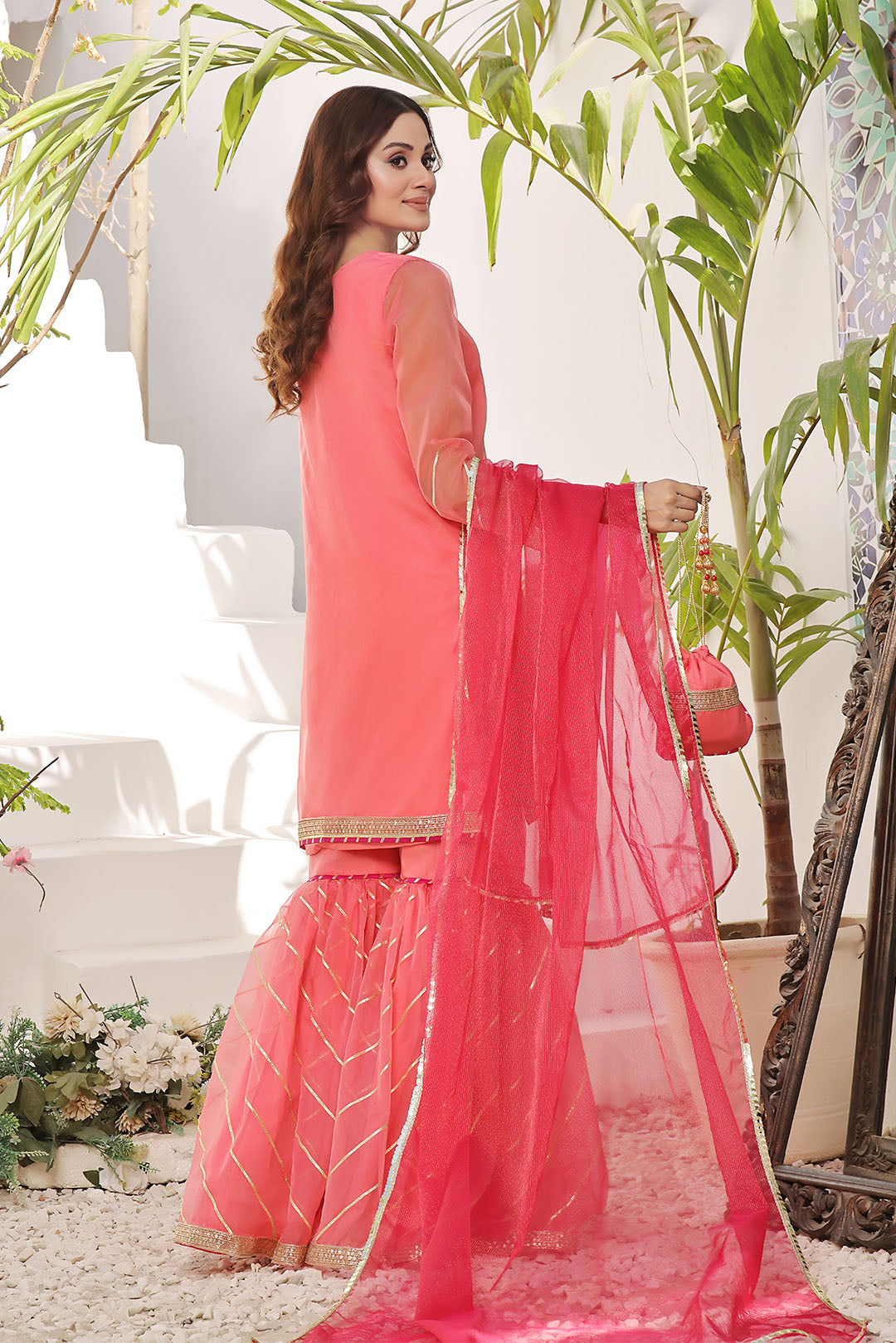 Embroidered Organza Gharara Suit | New Arrivals | G123221