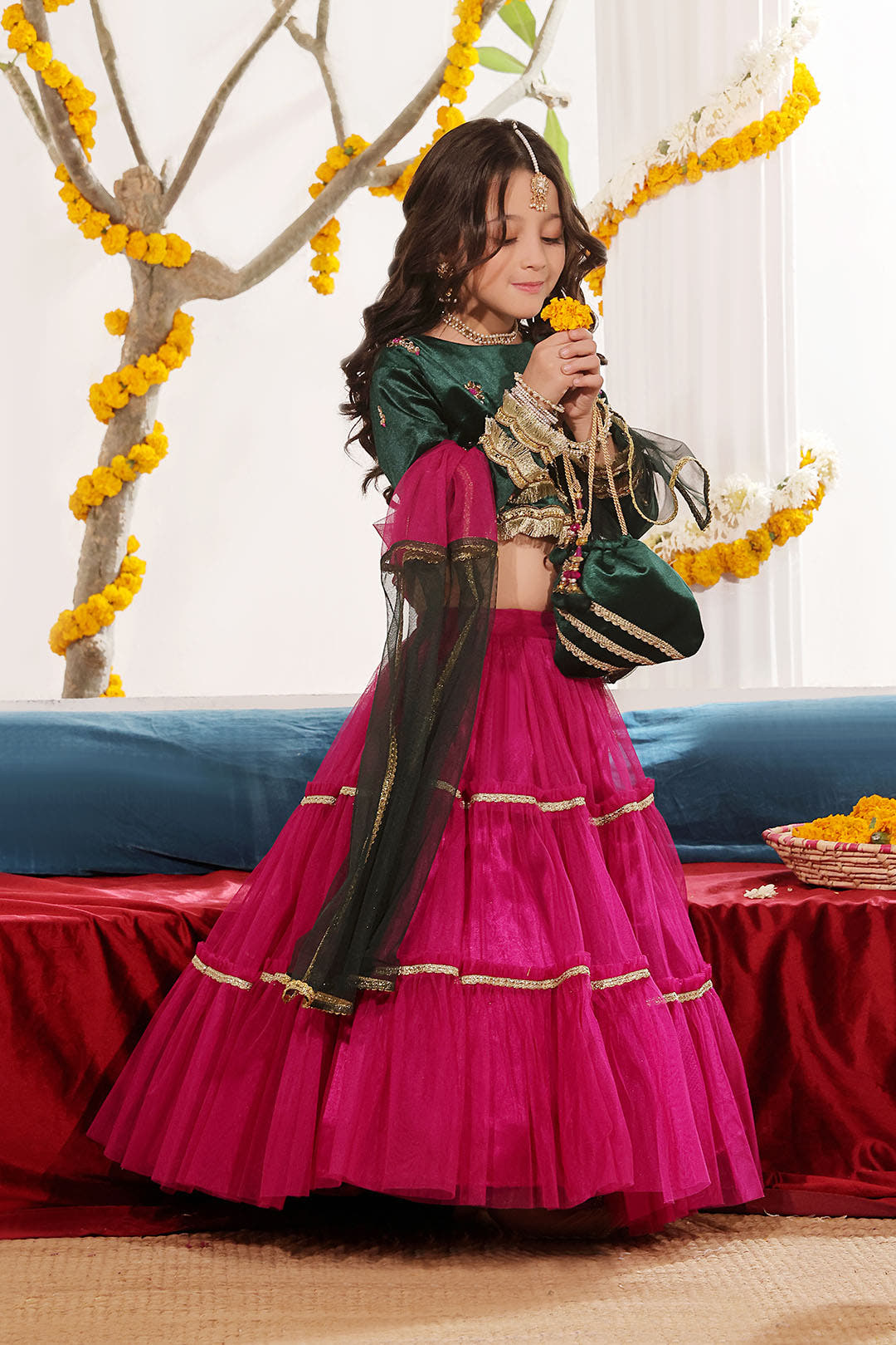 SANA'S red embroidered velvet lehenga Pakistan occasion wear