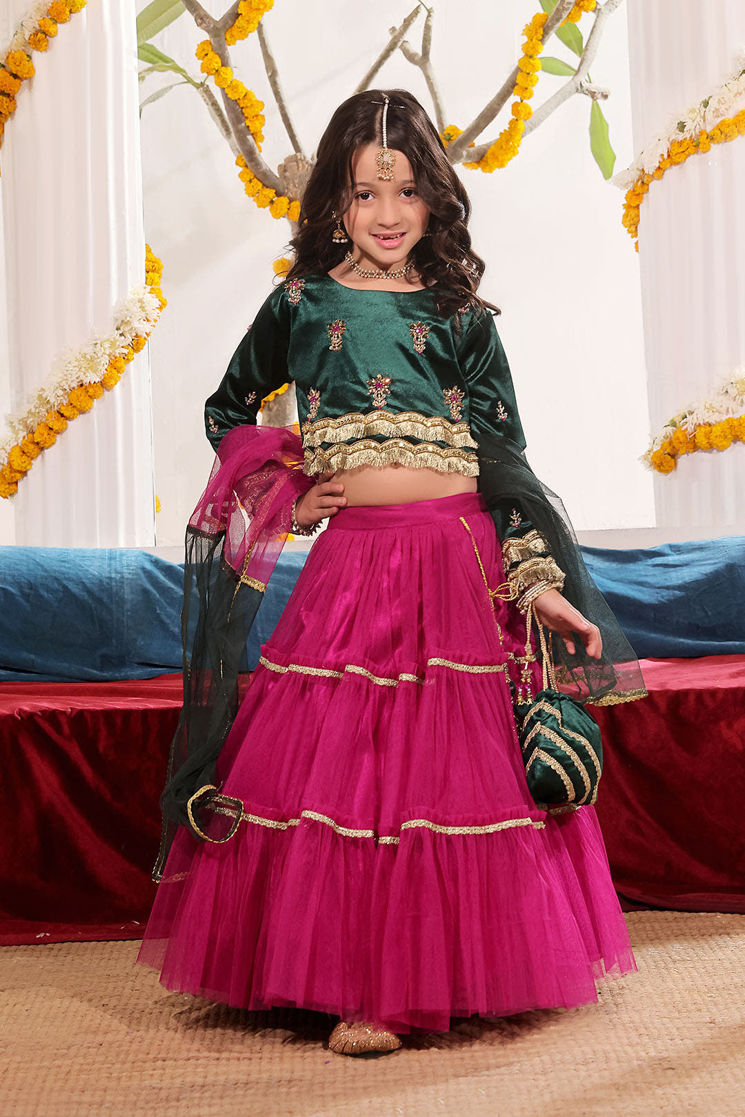 SANA'S red embroidered velvet lehenga Pakistan occasion wear