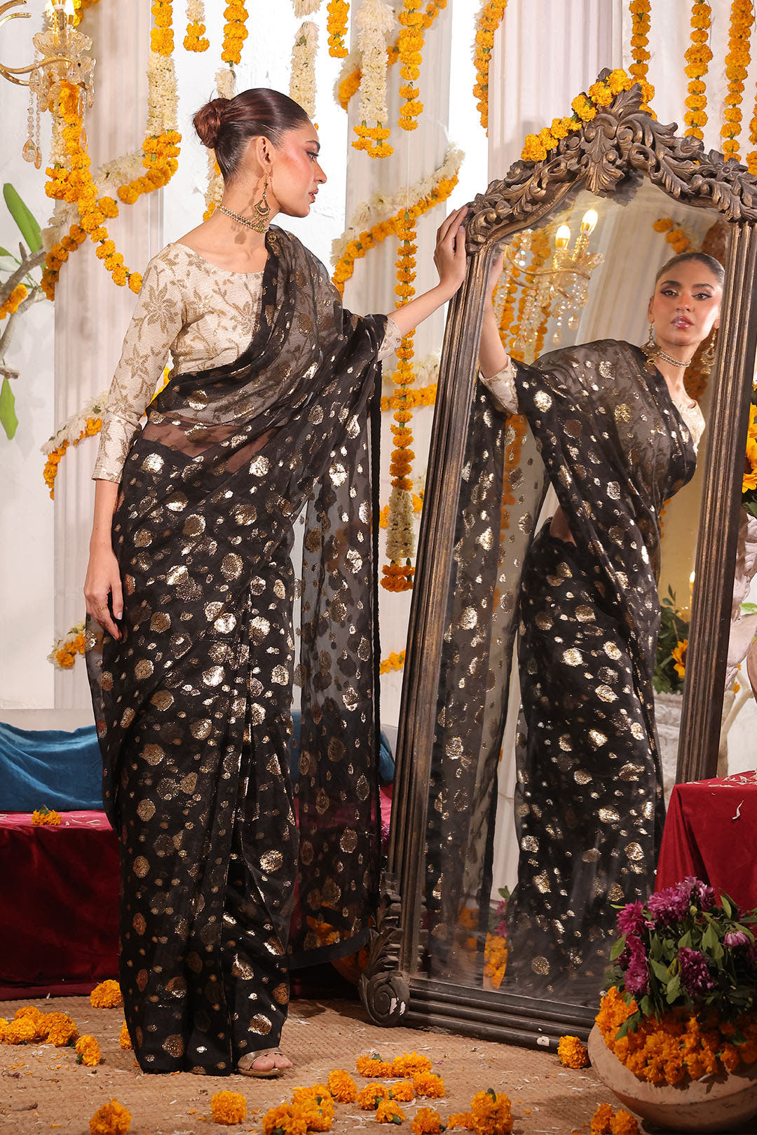 SANA'S organza saree Pakistan occasion wear