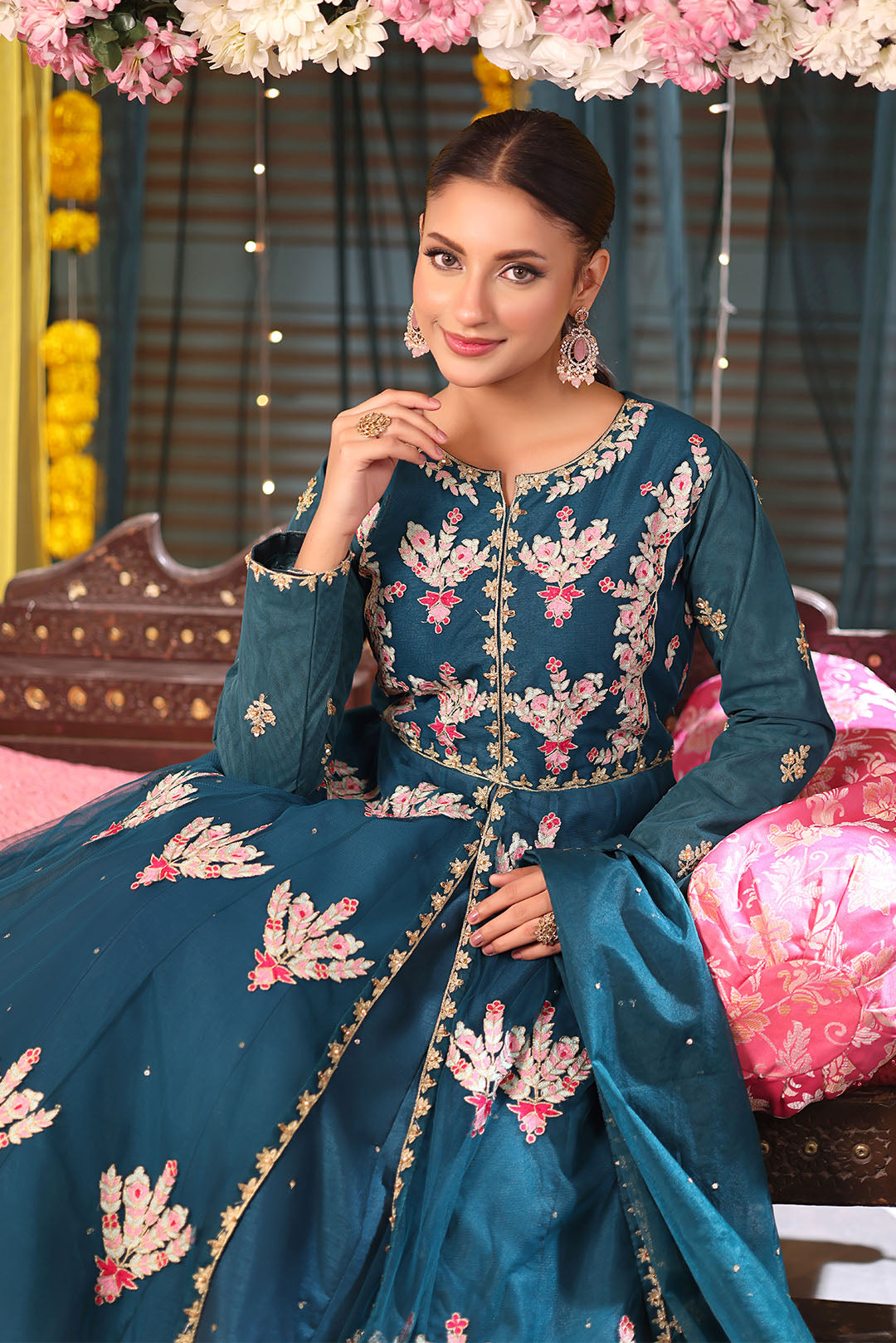 Aari Embroidered Raw Silk Maxi | SHENDI | L202405