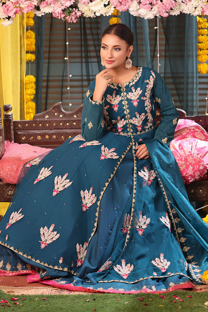 Aari Embroidered Raw Silk Maxi | SHENDI | L202405