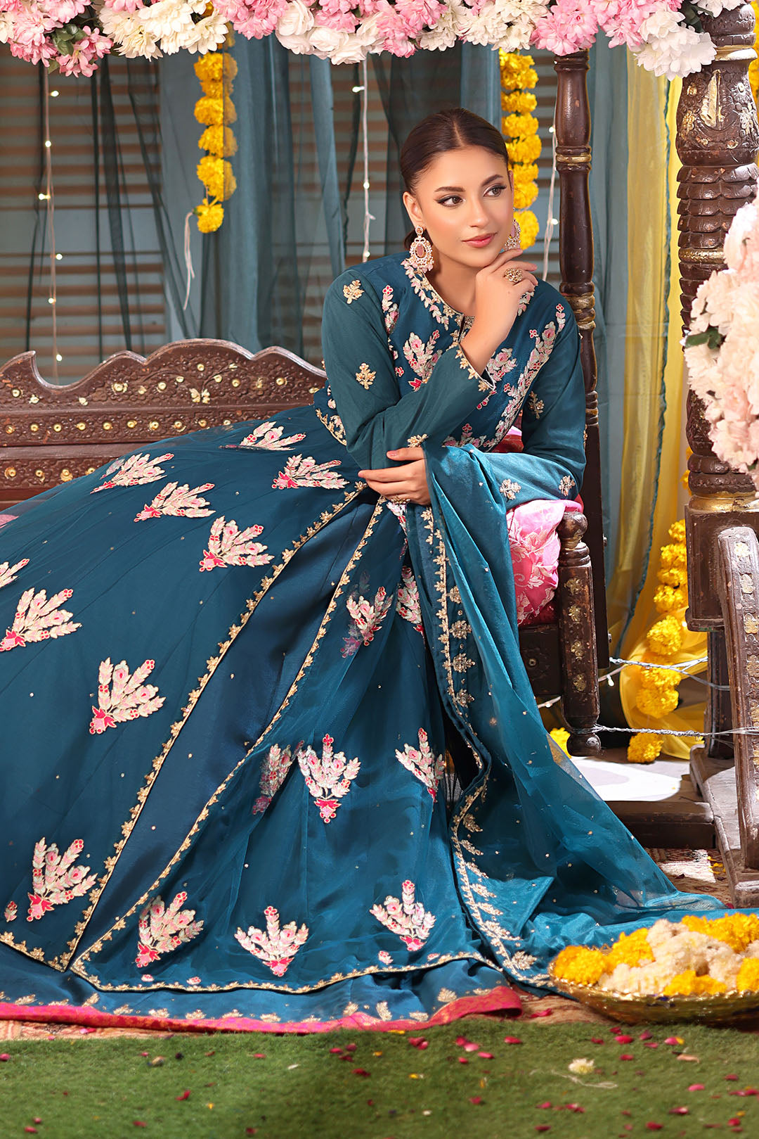 Aari Embroidered Raw Silk Maxi | SHENDI | L202405