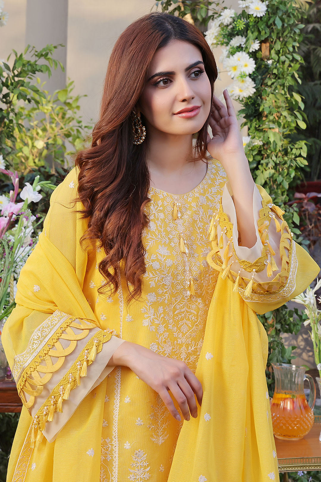 Unstitched Embroidered Khaddi Net Suit | UN-S8000