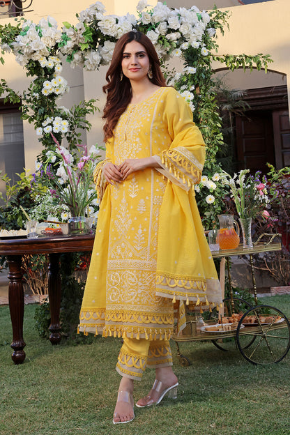 Unstitched Embroidered Khaddi Net Suit | UN-S8000