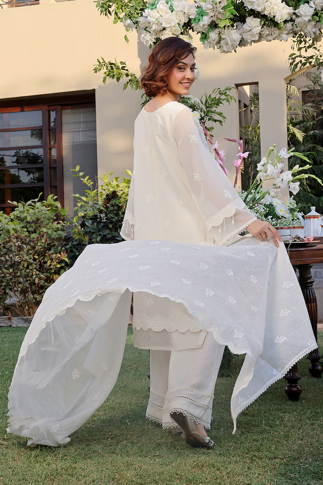 Unstitched Embroidered Khaddi Net Suit | UN-S8005